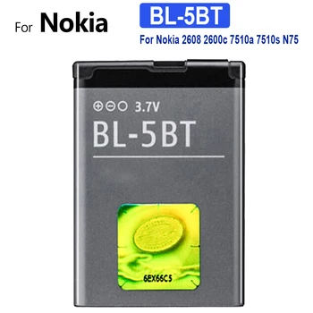Батерия BL-5BT 870 ма За мобилен телефон Nokia 2608 2600c 7510a 7510s N75 Bateria