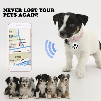 Bluetooth Ключодържател за защита на вашия домашен любимец от загуба, умен GPS локатор за кучета, сигнализатор, яка, маркера