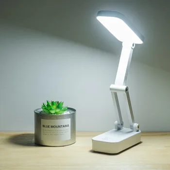 Сгъваема настолна лампа, Преносима светодиодна настолна лампа за защита на очите, USB-Акумулаторна батерия нощна лампа с регулируема яркост, 3 цветови температури