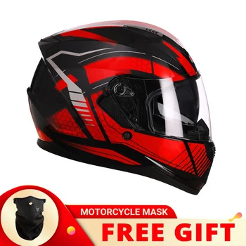 Одобрен грах Мотоциклет шлем за цялото лице, Мъжки И женски каски с две лещи, Каска за мотокрос, Каска за езда, Casco ECE