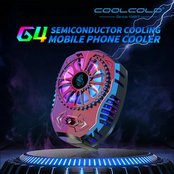 Coolcold phone cooler игри RGB led вентилатор с 7 дискове, полупроводниковата технология за охлаждане, универсален, съвместим охладител за мобилни телефони