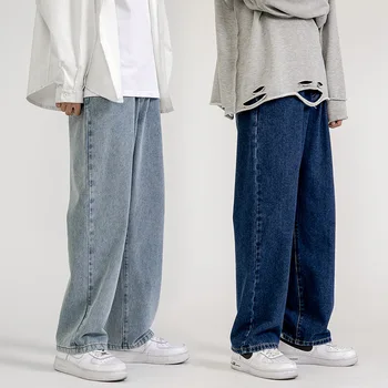 Мъжки дънки, Модни Свободни Преки Нови Ежедневни широки панталони, Каубойски мъжки улични панталони в корейски стил хип-хоп, 5 цвята