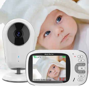 Следи бебето Безжичен Видео Нов 3.2-инчов Домофонна система, Контрол на температурата Бавачка Бавачката Камера за нощно виждане Babyphone
