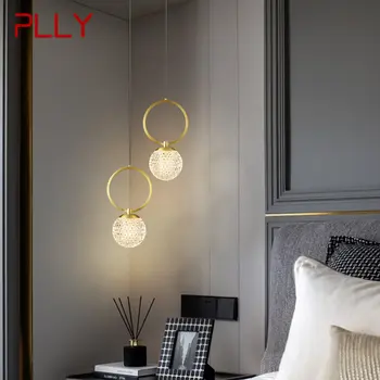 Модерен Окачен лампа PLLY от мед, led полилей от златен месинг, Прост и класически креативен интериор за дома, прикроватной нощни шкафчета в спалнята