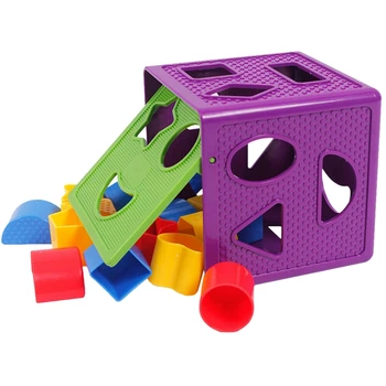 Квадратен Детски кубчета, Сортировач форми, Играчка блокове, Кутия за играчки с различни форми, разпознаване на цвят