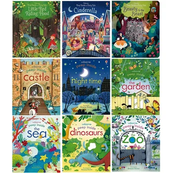 Серия Пийп Inside, английски 3D Книжки с картинки на клапа, книга за четене истории-ранното развитие на малки деца