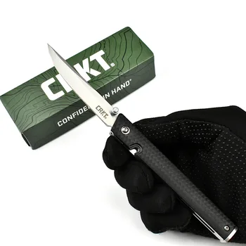 Нов Стил CRKT 7096 Джобен Нож 8Cr13 Острието Стъклена Найлон Дръжка Тънък Нож За Оцеляване EDC Инструменти За Къмпинг Шарикоподшипниковый Сгъваем Нож