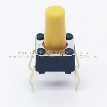 10ШТ B3F-1072 Жълта корона ключ 6x6x9,5 мм ИЗКЛЮЧЕНО. (ВКЛ.) 1,47 Н 150 кпс 6*6*9.5 мм 4-пинов микропереключатель Сензорен бутон на мишката Осезаемо преминаването