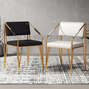 Модерни трапезни столове, Мебели за заведение от ковано желязо, Скандинавски Дизайн на Масата за преговори, Столове за сядане С облегалка