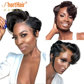 Прозрачен перука, завързана с Т-образна част, Бразилска коса, гъста, къдрава коса, вълнообразни перука за черни жени, бесклеевой