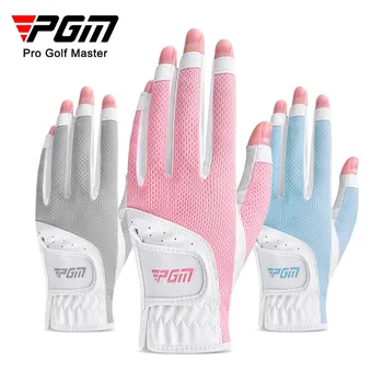 PGM 1 Чифт Женски ръкавици за голф с отворени пръсти, Дишаща мрежа, Слънцезащитен крем за пръстите на лявата и на дясната ръка ST032