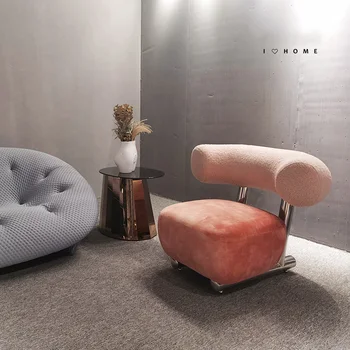 Модерен, скандинавски креативен дизайнер стол за почивка с една кърпа от тръби, хотел с настаняване в семейство, единичен разтегателен диван и фотьойл, единичен разтегателен диван и фотьойл