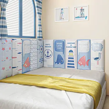 Мультяшное На Таблата Childern Baby Bedroom Decor Противоударные Стенни Панели На Таблата Tete De Lit Cabiceira De Cama