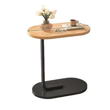 Луксозен масичка за кафе с колела, овална маса за Хранене със скандинавски минималистичном стил, Многофункционални спални, Модерни мебели за дома и живота