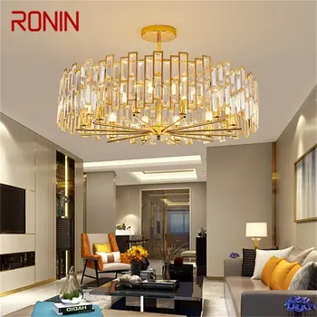 Полилеи от злато RONIN, Модерна подвесная лампа от кристал, Домашна led лампа за декорация трапезария