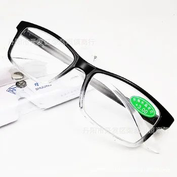 Нови кристални очила за четене в големи рамки, лентови оптични стъклени очила за четене в пластмасова рамка, кристални очила за четене