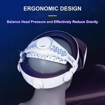 Регулируема лента за главата, лесно заменяеми Елитен каишка, Подобрена поддръжка на виртуална реалност, Съвместими с очила PS VR2