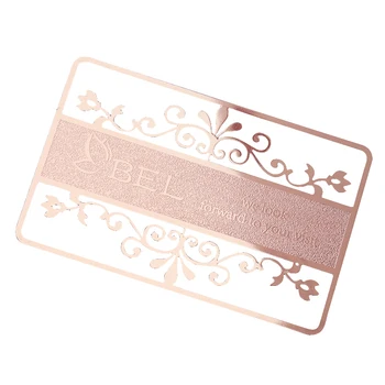 Метална картичка с надпис лого от неръждаема стомана, персонални визитки с метално огледало, луксозна бланка