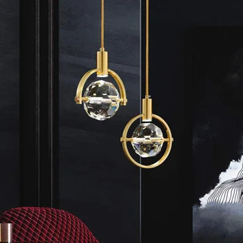осветление трапезария окачване ретро зала с яслями стъклена топка с овална топка окачени на планетата марокански декор реколта лампа-колба