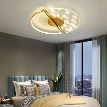 Плафониери от пера, Модерен тавана лампа за вътрешно осветление Таван led лампа за спални с дистанционно управление за спални