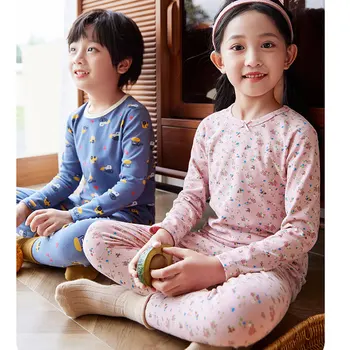 Дрехи за малките момчета, Пижами, Детски пижамный комплект Памучен дрехи с цветен модел за момичета, Комплект Панталони, Пижами, Детски пижами, Cartoony костюм