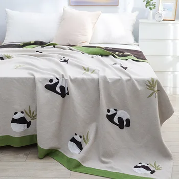 Модерна напълно памучни одеяло с климатик, който може да се пере в машина, Кърпа, одеало, двойно чисто памучни одеяло за почивка, покривки, юрган