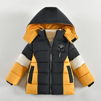 Есенно-зимно яке за момчета 2-5 години, утепленное модно палто с качулка с цип, Коледна връхни дрехи за деца, подарък за рожден Ден, Нова детски дрехи