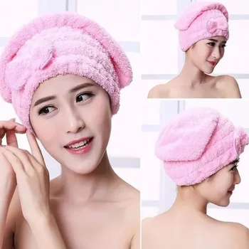 Дамски шапка за коса от микрофибър, бързосъхнеща за баня, спа, Кърпа с лък, Шапка за баня, аксесоари за баня