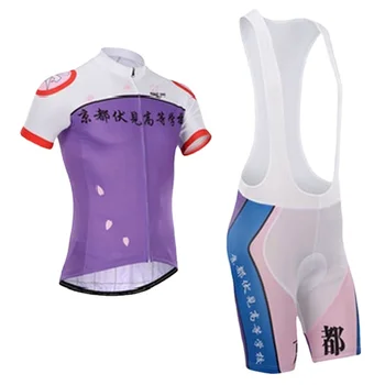 Лилава велосипедна фланелка с шарките на аниме, Мъжки униформи-Ropa Ciclismo, дрехи за планински велосипеди под наем, лятна дишаща велосипедна облекло