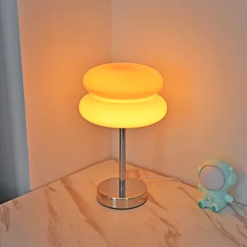 Настолна лампа с оцветени стъкла, Детска лампа, нощно шкафче за спалня, лампа за кабинет, декорация на дома, яйчен пай, настолна лампа за Директна доставка
