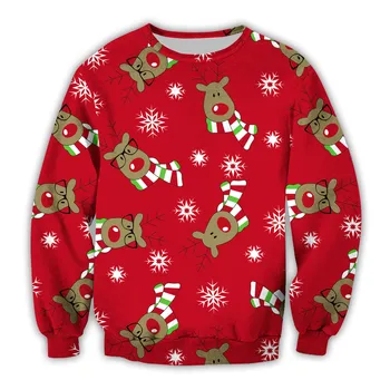 2023 Зимата Дебел Пуловер с кръгло деколте, Пуловери, Блузи, Коледно облекло с шарките на Лосове, Трафика на Мъжки 