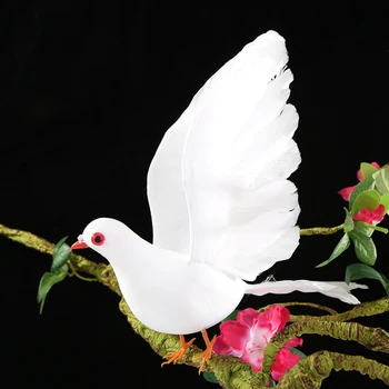 1 бр. имитация на пяна Бял Гълъб Фалшива изкуствена имитация на Птици Сватбен декор