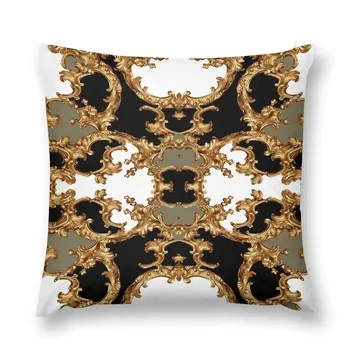Златна декоративна симетрични Възглавница в стил барок, Правоъгълен Калъф за възглавници, карирани диван