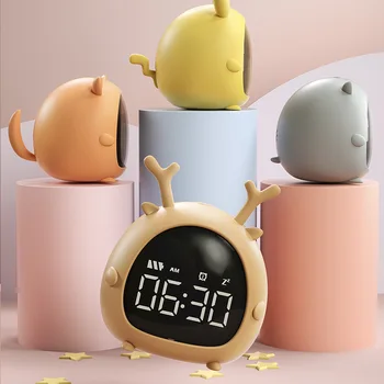 Студентски alarm clock Зареждане чрез USB Гласово Управление на Настолни Цифрови led часовници Мини Електронен Cartoony Детски будилник