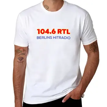 Нова тениска 104,6 RTL BERLINS HITRADIO, реколта дрехи с къс ръкав, графична тениска, мъжки памучен тениска