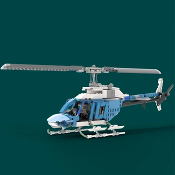 Нов 448 бр. летище белград MOC Bell-206 JetRanger модел на хеликоптер творчески идеи високо-технологична играчка, подарък за рожден Ден, Конструктори самолет