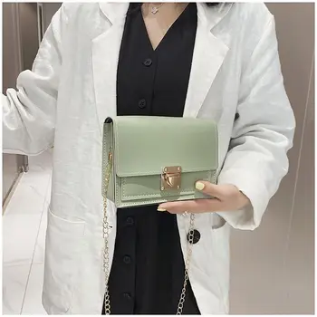 Подобрена чанта, модерна дамска чанта, нова мода корейската версия, текстурирани чанта през рамо, модерен верига, чанта на едно рамо