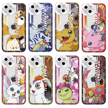 Цифров Чудовище Digimon Мек Силиконов Калъф за iPhone 14 13 12 11 Pro Max Mini XR XS X 8 7 6 6S Plus SE 2020 Задната част Прозрачен капак