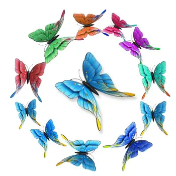Бр 3D Многоцветен Пеперуда PVC Стикер На стената Декор на Пеперуда с Магнит Стикери За стена, Стикери За хладилник Украса за Дома Спални