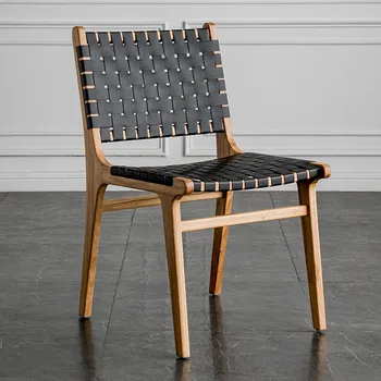 Черен Стол за дневна, wooden единична стол за дневна, модерен дизайнерски стол, Офис трапезария, грим, Woonkamer, мебели за дома