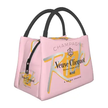 Clicquot-bolsas de almuerzo aisladas para mujer, Enfriador de champán reutilizable, caja Bento térmica, Picnic de trabajo