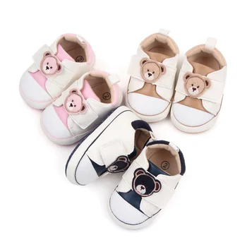 Обувки За бебета Момичета и момчета, Ежедневни обувки от изкуствена кожа за деца, Памучен подметка, нескользящие Първите проходилки, обувки за проследяването стъпки пълзи, Бебешко кошче (безплатно)