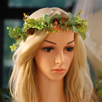 Класически Аксесоари за коса в стил барок С флорална декорация, превръзка на главата, Елегантна сватба парти, Queen за жени