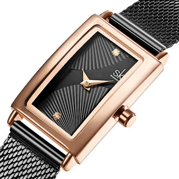 Модерен Дамски часовник с квадратен циферблат от розово злато, минималистичные бизнес часовници, дамски часовници за ученици от малките класове, елегантни часовници