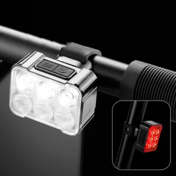 Велосипеден предна задна светлина, led задна светлина за велосипед, 4/6 клиенти топчета, USB Акумулаторна сигналната лампа за сигурност, Мотор водоустойчив светлината на прожекторите