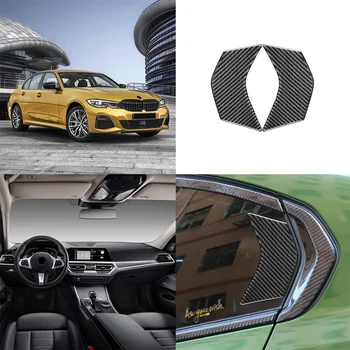 2 ЕЛЕМЕНТА За BMW 2019-2021 Серия 3 Стикера За украса на Задното Стъкло, изработени от Въглеродни влакна