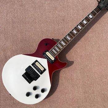 Електрическа китара с покритие от розово дърво, двойна тремоло-бридж, LP-електрическа китара, безплатна доставка