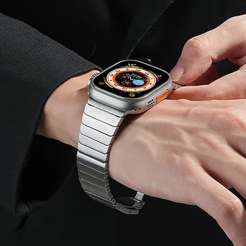 Луксозна Каишка За Apple Watch Band Ultra 49 мм 8 7 45 мм 41 мм Гривна За часовника от неръждаема Стомана iWatch 6 5 4 3 SE 44 мм 42 мм 40 мм