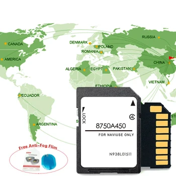 Сателитна навигация, SD Карта с GPS За Mitsubishi Pajero, Outlander 2015MY Car Карта на Европа MMC 8750A450 Навигационна система 16 GB
