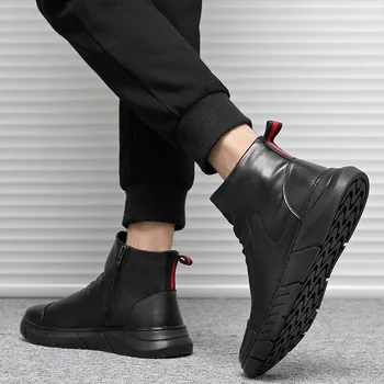 2023 Нови Модни обувки Martin, Мъжки Кожени работни Модел обувки с висок Берцем, Ежедневни обувки, мъжки обувки 
